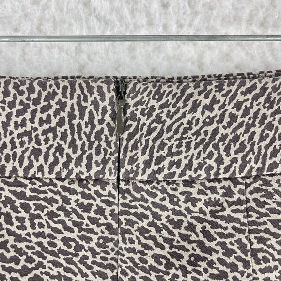 Ann Taylor LOFT Petites Brown Animal Print A-Line Skirt Womens Zip Up Size 0P - Picture 9 of 11